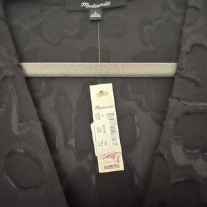 Madewell Black, slightly shear wrap shirt, with tags, size S